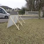 Back of Correx sign with stand