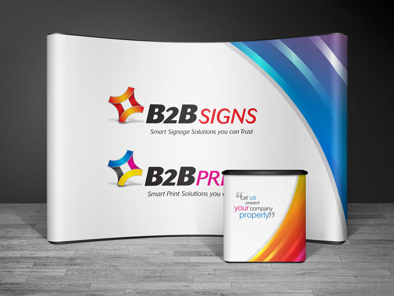 B2B Signs & B2B Print 5 Panel Pop Up Stand