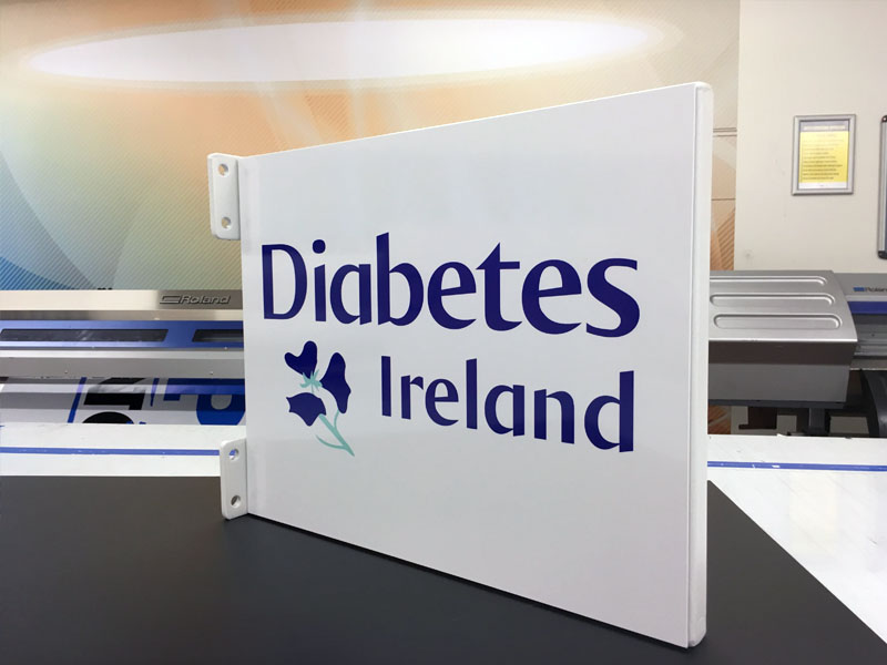 diabetes ireland_folded box projection sign